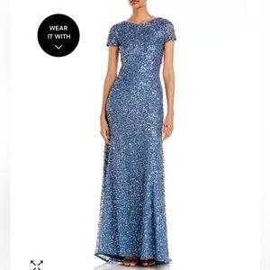 Sequined Cap Sleeve Gown